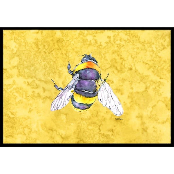 Jensendistributionservices 24 x 36 in. Bee On Yellow Indoor Or Outdoor Doormat MI2556065 - main